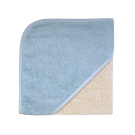 Uni greige-stahlblau Kapuzen-Bt. Gr��e 80x80 cm