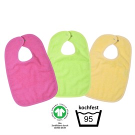 GOTS kochfest pink Druckknopflatz 3er Pack 30x45 c