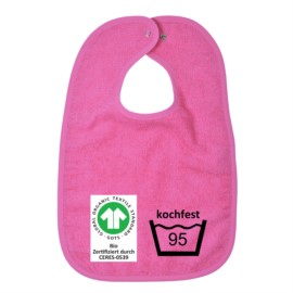 GOTS kochfest pink Riesen-Latz m. Druckknopf 30x45