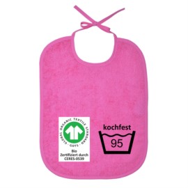 GOTS kochfest pink Riesen-Bindelatz Gr��e 32x40 cm