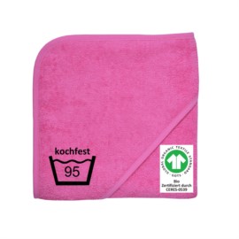GOTS kochfest pink Kapuzen-Bt. Gr��e 80x80 cm