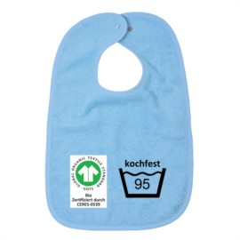 GOTS kochfest blau Riesen-Latz m. Druckknopf 30x45