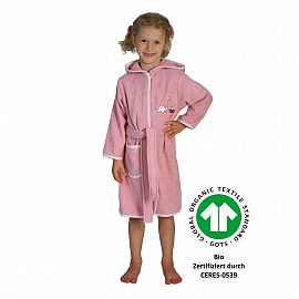 Dinofamilie rosa Kinder-Bademantel 74/80-110/116