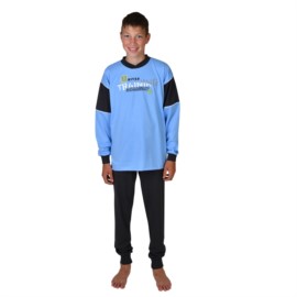 Kn. Single Schlafanzug United blau Gr��e 116-152