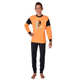 Kn. Single Schlafanzug Biker orange Gr��e 116-152