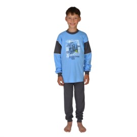 Kn. Interlock Schlafanzug Limit blau Gr��e 116-152