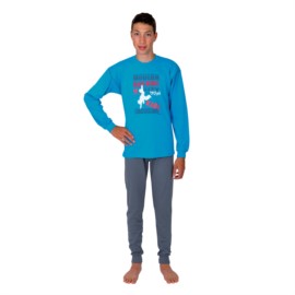 Kn. Interlock Schlafanzug Avenue petrol Gr.116-152