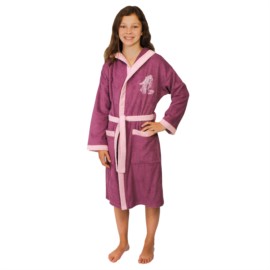M�dchen-Bademantel Pferde mauve Gr��e 116-164