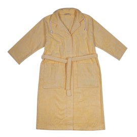 Damen Bademantel Stehkragen vanille Gr��e S-L
