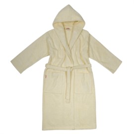 Da/He. Bademantel Kapuze creme Gr��e S-XL