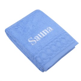 Jacquard R azur Saunatuch 70x200 cm bestickt