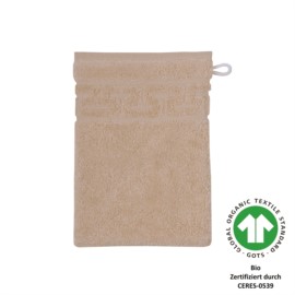 Jacquard M GOTS mandel Waschhandschuh Gr��e 17x22 