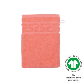 Jacquard M GOTS peach pink Waschhandschuh Gr��e 17