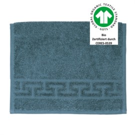 Jacquard M GOTS tiefseelblau G�stetuch 30/50 cm