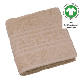 Jacquard M GOTS mandel Handtuch 50x100 cm